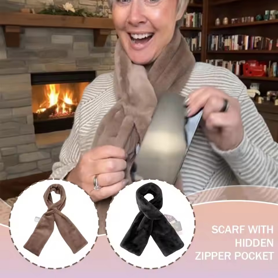 Save 39%🔥Faux Fur Scarf With Hidden Zipper Pocket