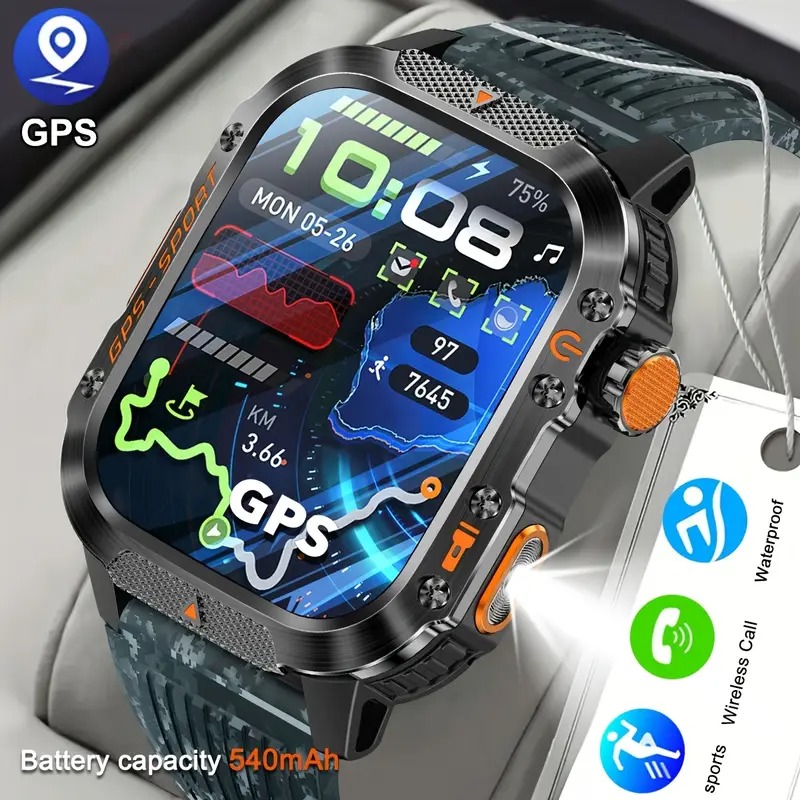 YearPeak - GPS Smart Watch - Imosi 2.01 Ultra HD, Built-in GPS, Compass, Call, 540mAh, 3ATM Waterproof
