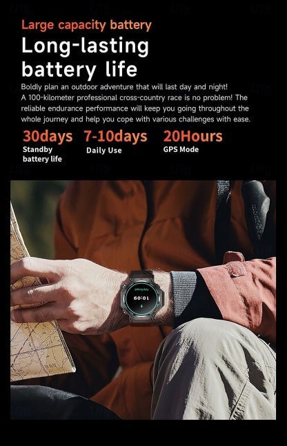 YearPeak Smartwatch with ChatGPT AI – 5ATM Waterproof, GPS, Dual-Band GNSS, Military-Grade 