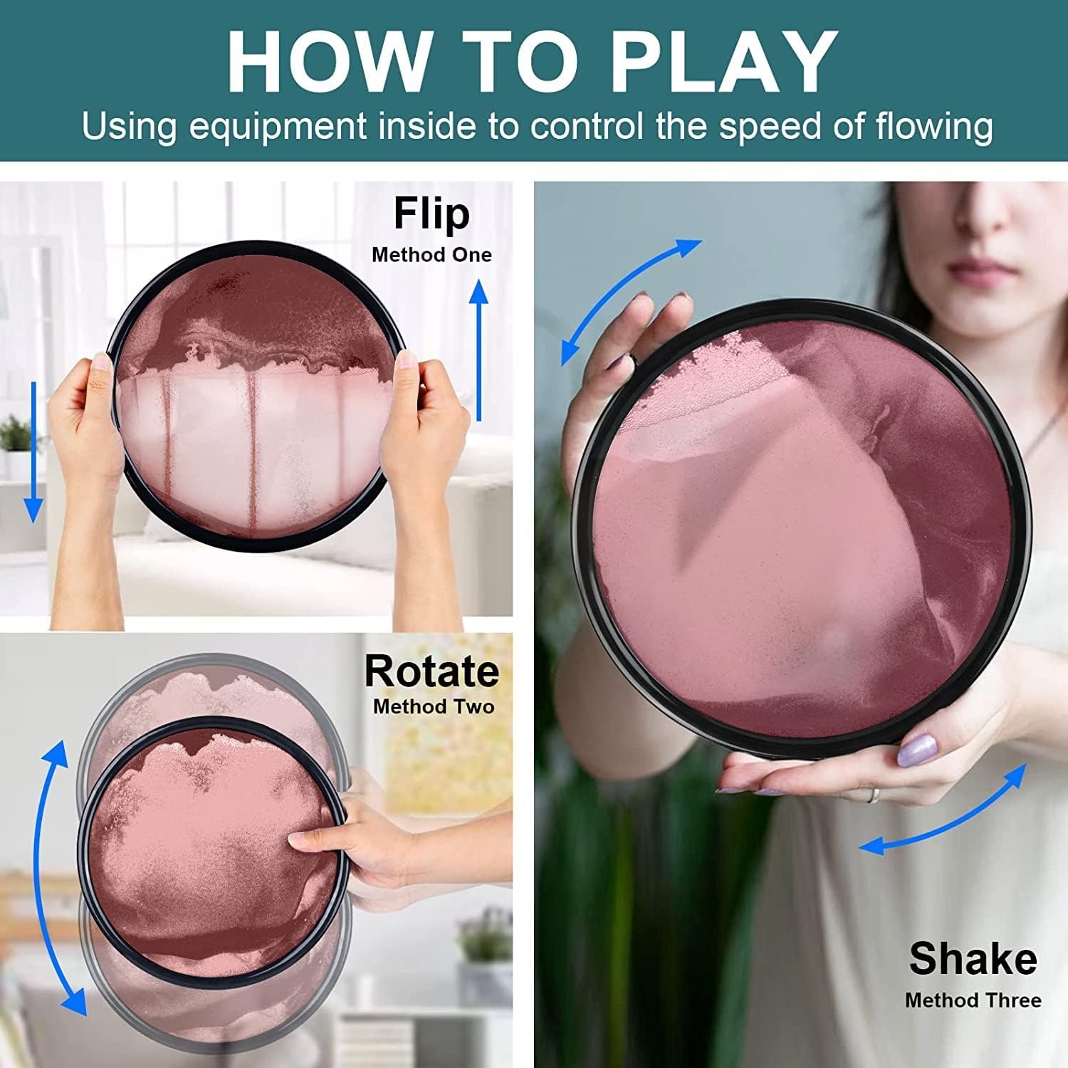 YearPeak Moving Sand Art Frame - Rotating 3D Deep Sea Sandscape Decor