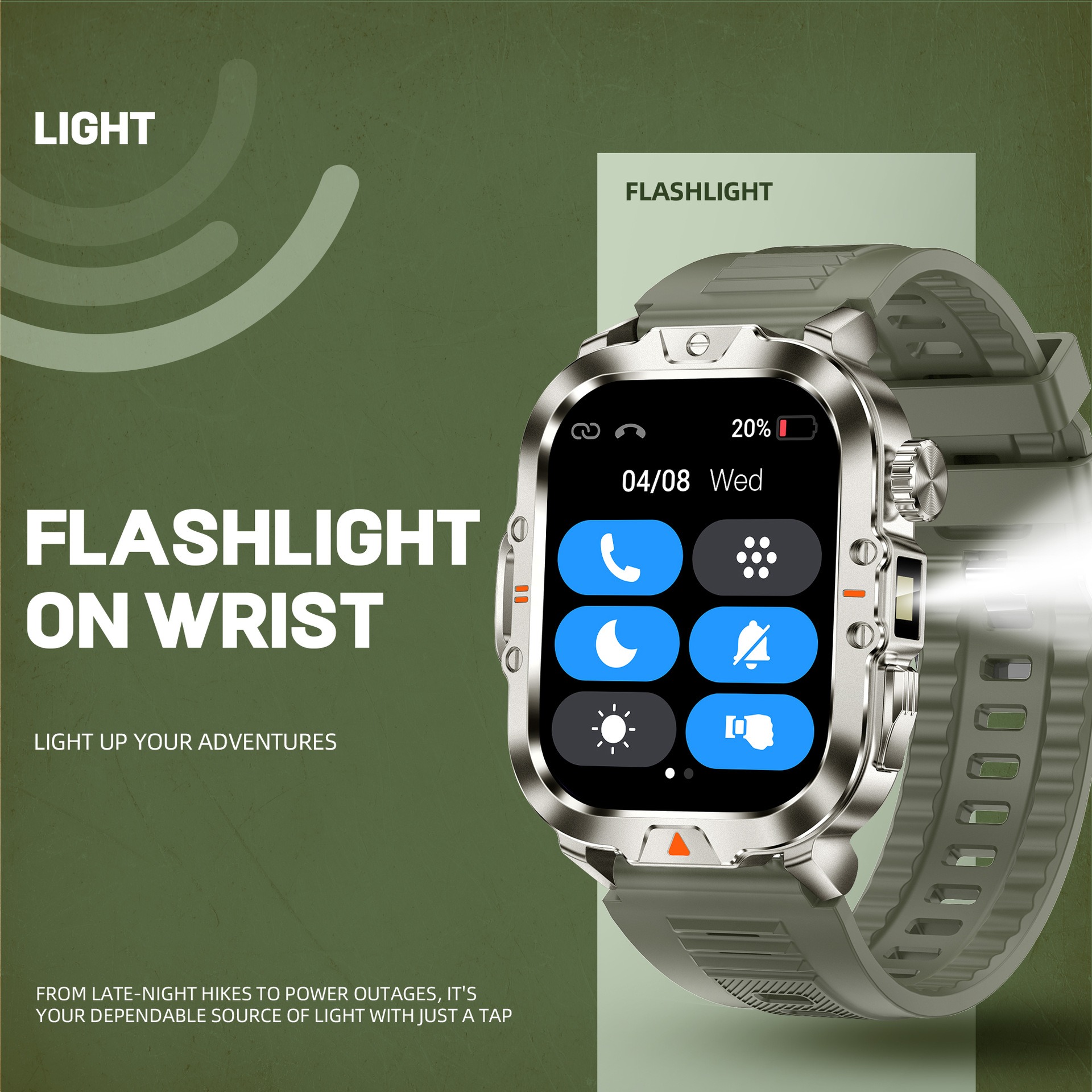 YearPeak Smartwatch 2.01" Fitness Tracker Bluetooth Call IP68 Waterproof