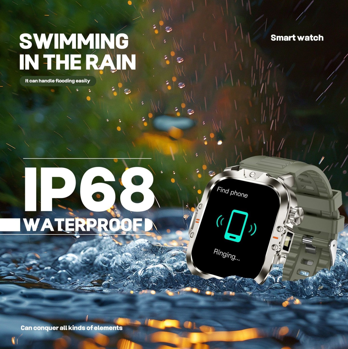 YearPeak Smartwatch 2.01" Fitness Tracker Bluetooth Call IP68 Waterproof