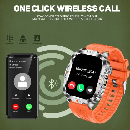 YearPeak Smartwatch 2.01" Fitness Tracker Bluetooth Call IP68 Waterproof