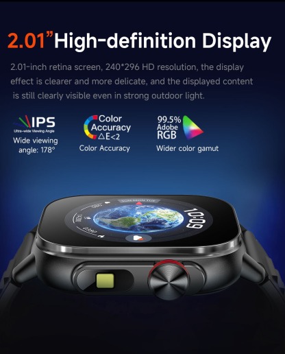 YearPeak 2.01" Smart Watch - Fitness Tracker with GPS, Waterproof, Long Battery