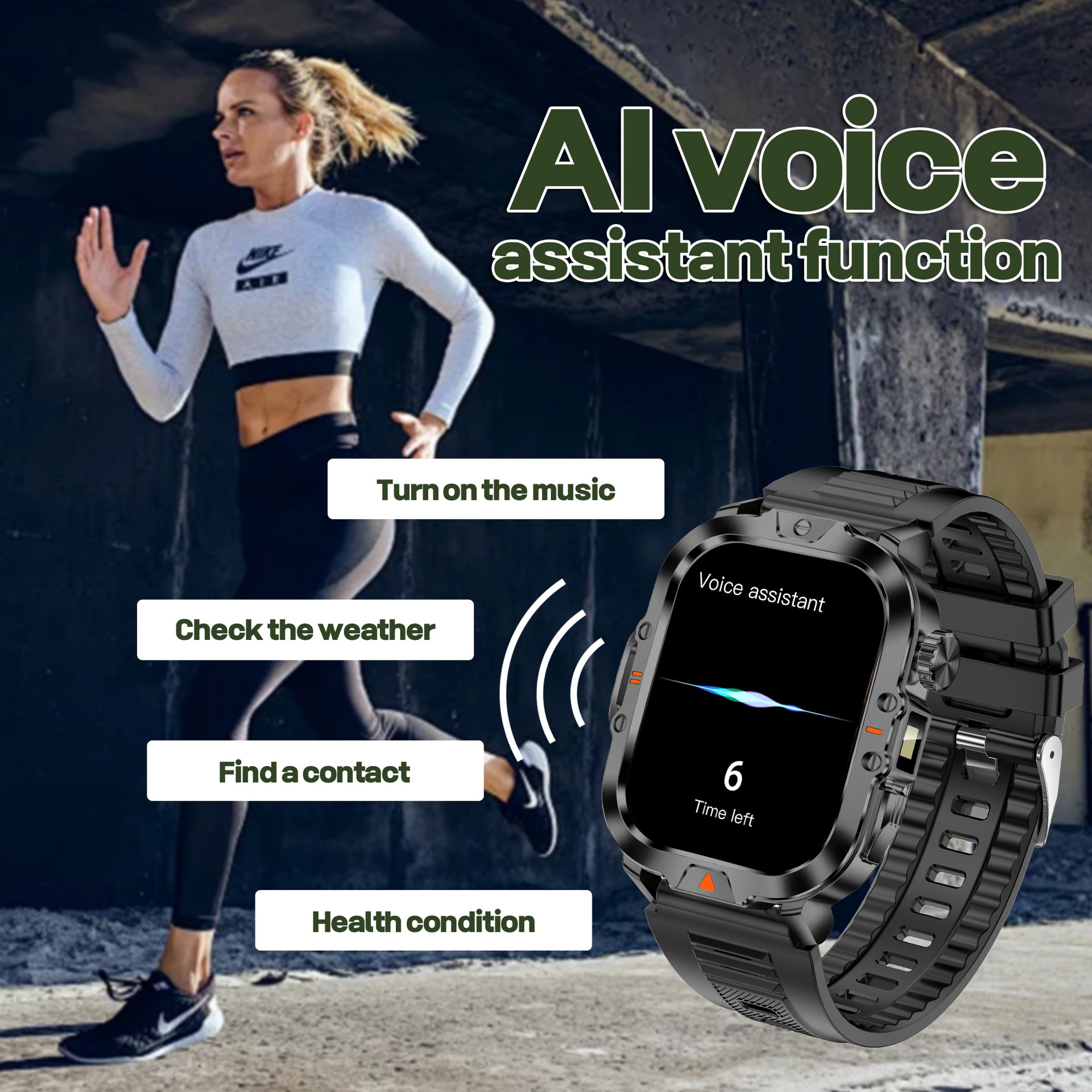 YearPeak Smartwatch 2.01" Fitness Tracker Bluetooth Call IP68 Waterproof