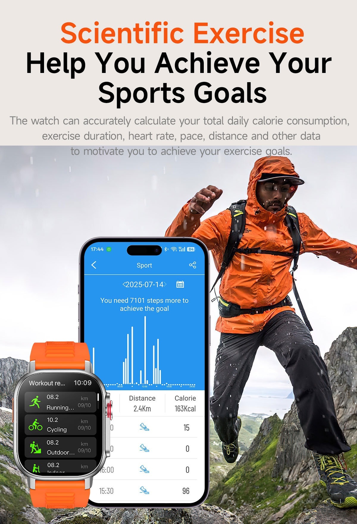 YearPeak 2.01" Smart Watch - Fitness Tracker with GPS, Waterproof, Long Battery