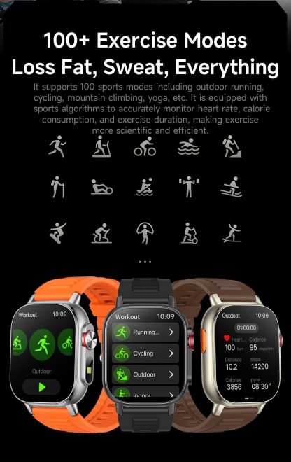 YearPeak 2.01" Smart Watch - Fitness Tracker with GPS, Waterproof, Long Battery