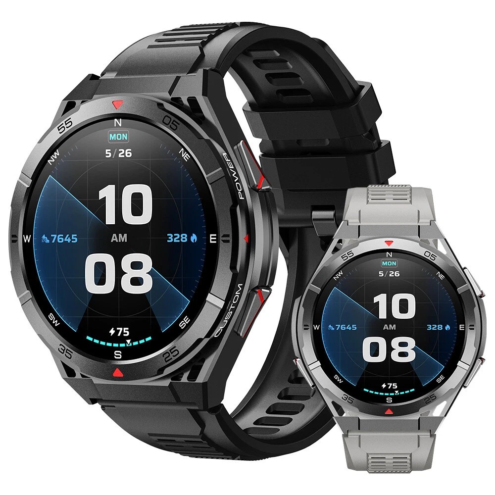 YearPeak Men's 1.43 Inch GPS Outdoor SmartWatch with AMOLED Screen, Heart Rate, Bluetooth Call & IP68 Waterproof