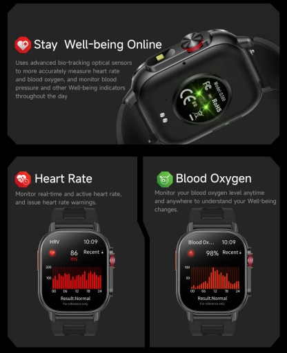 YearPeak 2.01" Smart Watch - Fitness Tracker with GPS, Waterproof, Long Battery