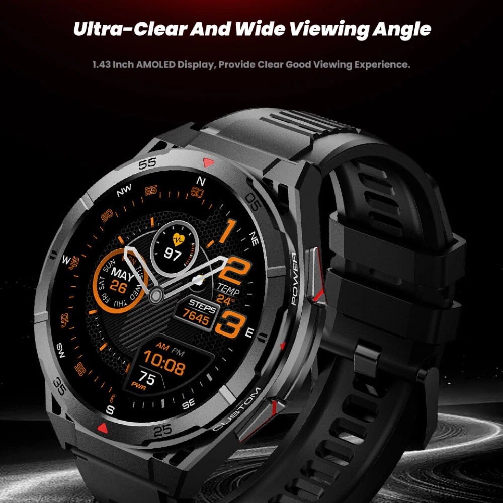 YearPeak Fitness Watch: GPS, AMOLED, Heart Rate  Waterproof Smartwatch