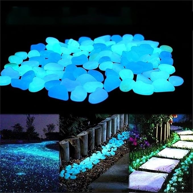 Glow in the Dark Pebbles - YearPeak Solar Garden Pathway Stones