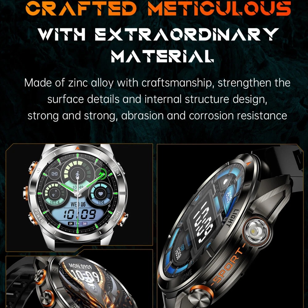 YearPeak KT80 Smartwatch: 1.46" AMOLED, Bluetooth Calls, IP68