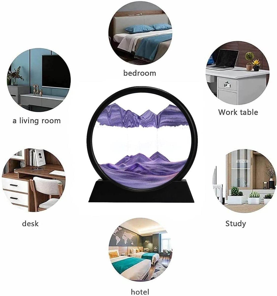 YearPeak Moving Sand Art Frame - Rotating 3D Deep Sea Sandscape Decor