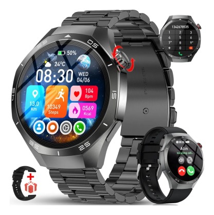 YearPeak Smartwatch - 1.53" AMOLED, Health Tracker, Bluetooth Call, Waterproof