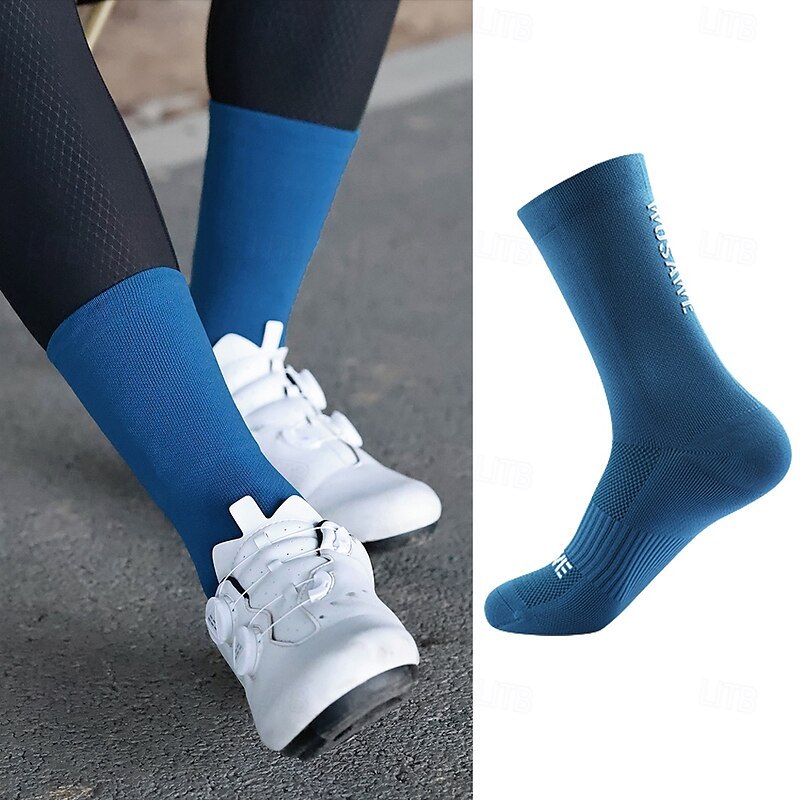 Cycling Best Breathable Crew Bike Socks - Cushioned, Unisex 2-Pack