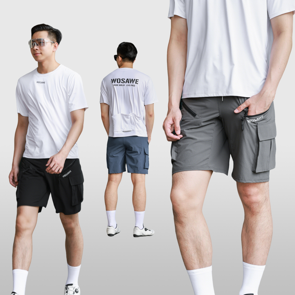 YearPeak Men's Water-Resistant Loose Fit Cycling Shorts – Breathable Mountain Bike Shorts