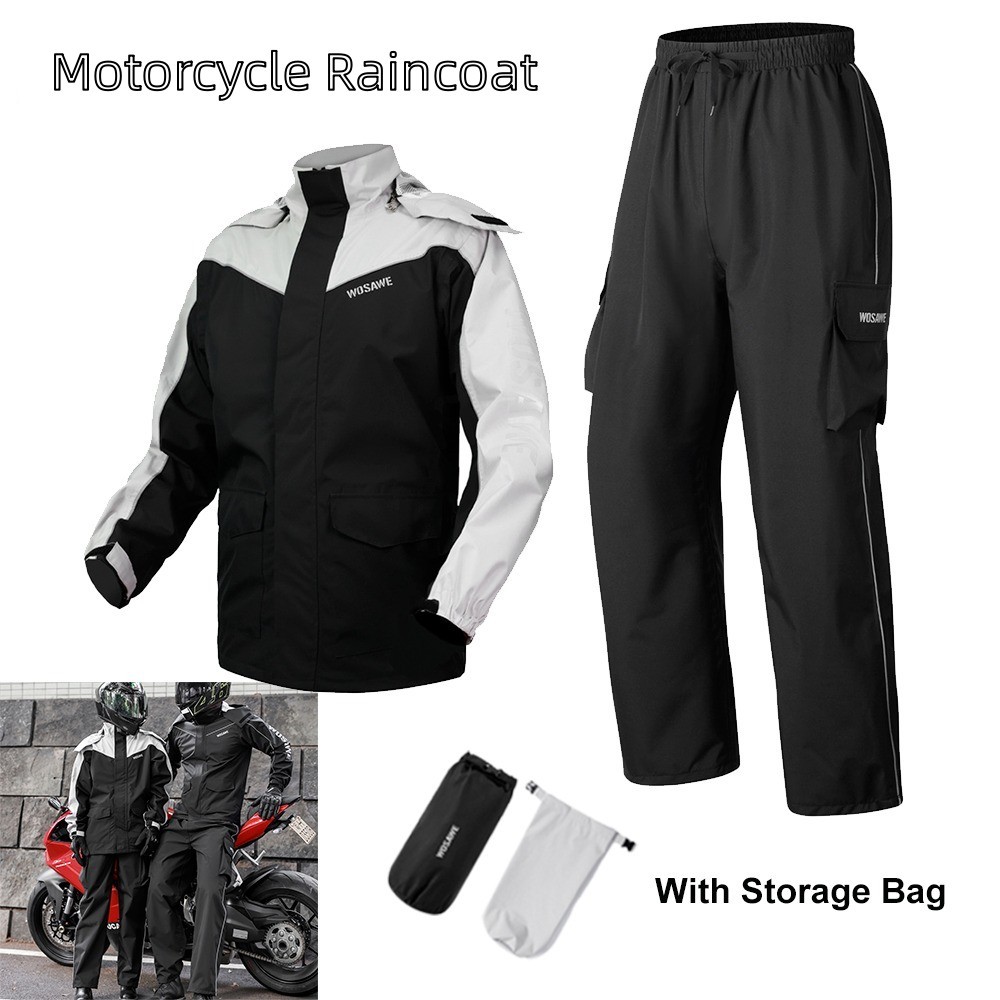 Cycling Best Motorcycle Raincoat - Waterproof, Unisex Rainwear Set