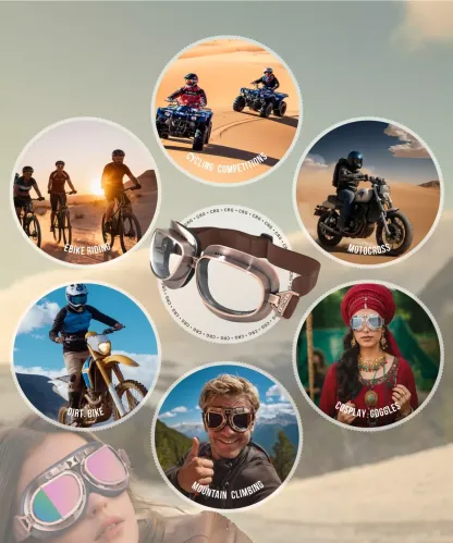 Cycling Best Retro Motorcycle Goggles - Lightweight Vintage Eyewear