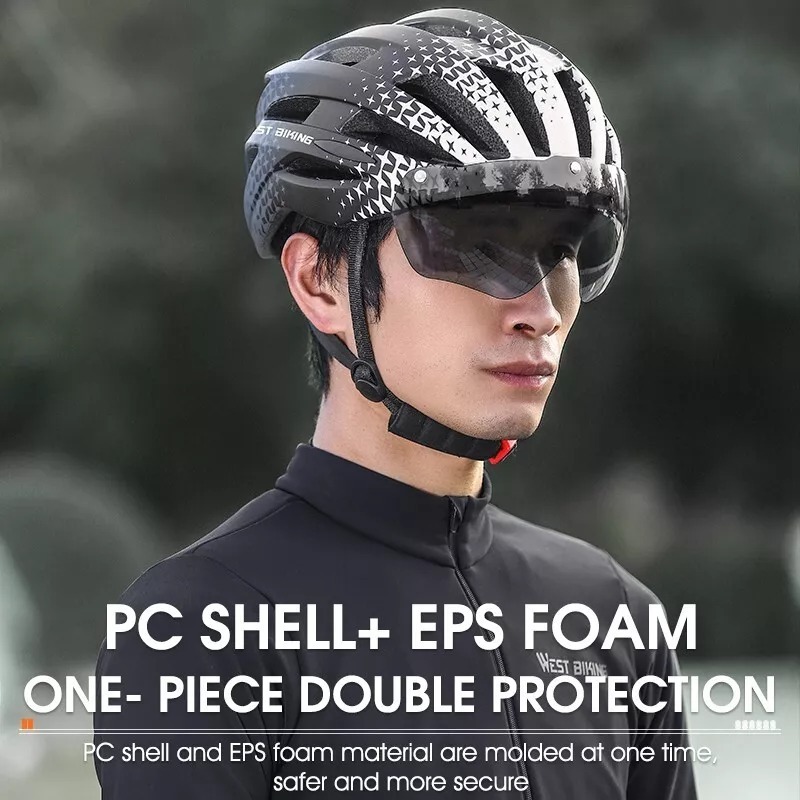 Cycling Best Magnetic Goggles Bike Helmet with LED Light Cycling Gear