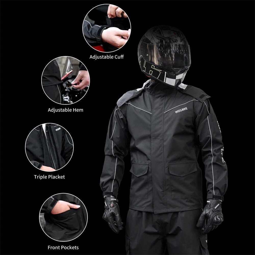 Cycling Best Motorcycle Raincoat - Waterproof, Unisex Rainwear Set