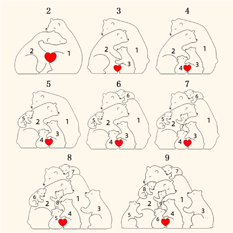 Personalisiertes Holz Bären Name Puzzle Andenken Geschenk