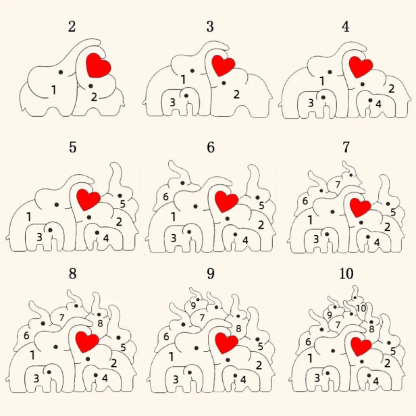 Personalisiertes Holz Elefant Familie Name Puzzle Home Decor Weihnachtsgeschenk