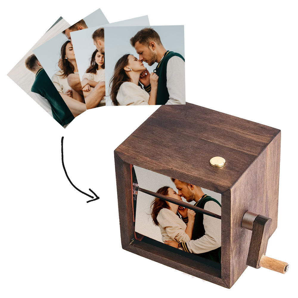 Handbetriebener Flipbook Bilderrahmen Individuelles Fotowürfel Album Perfektes Weihnachtsgeschenk