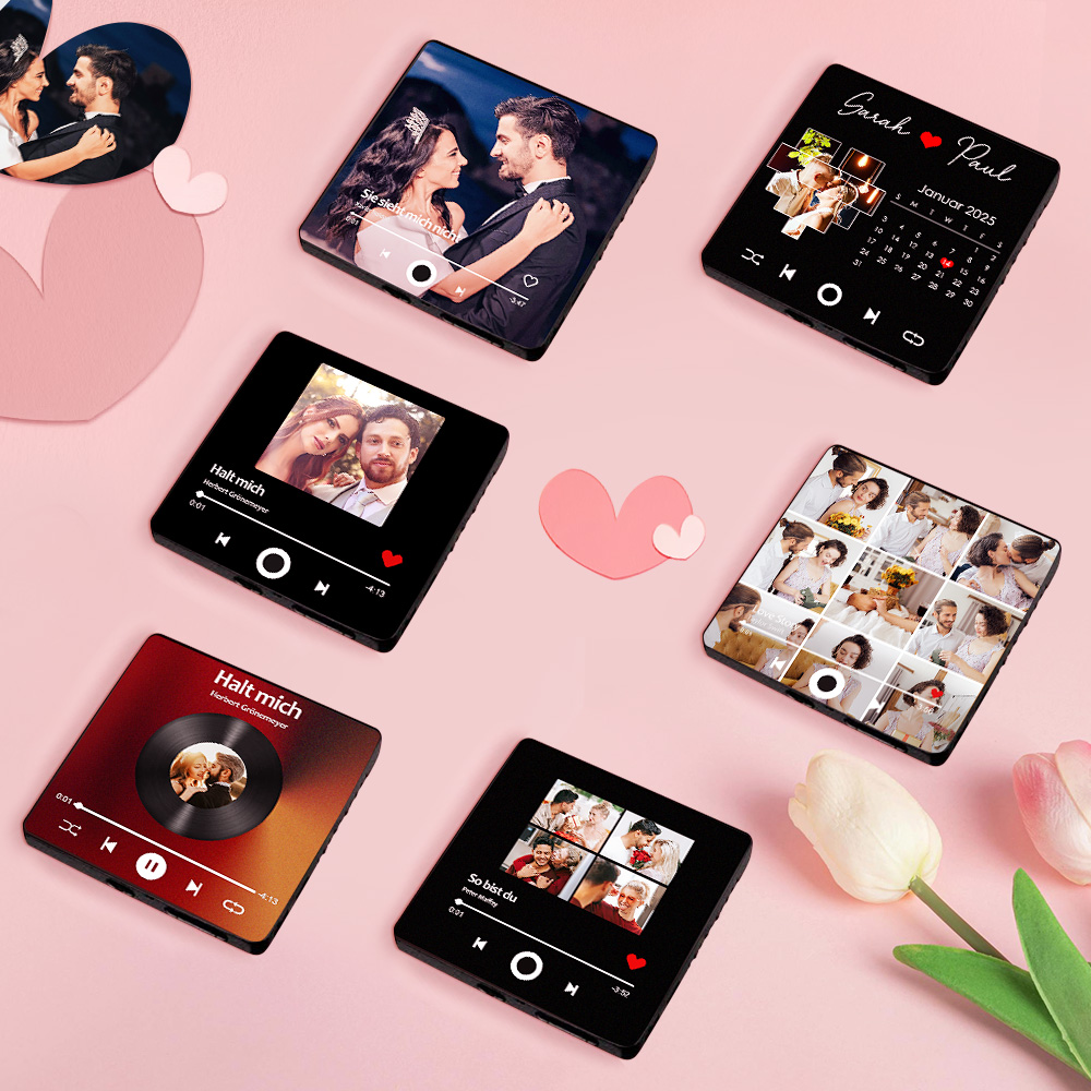 Personalisierter Musik und Foto Kühlschrankmagnet mit Deinem Lieblingsfoto und Lied