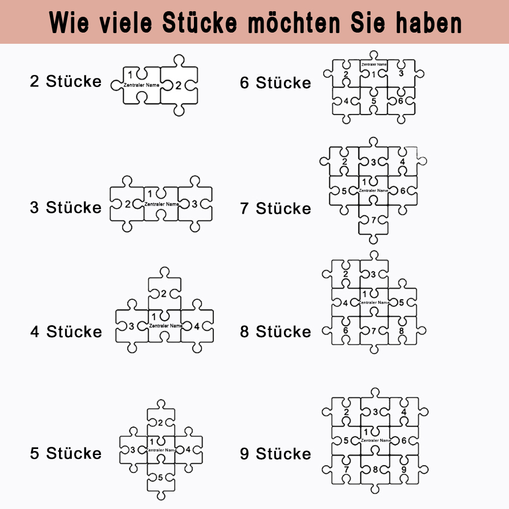 Personalisiertes Holzpuzzle Rahmen Mit 1 Bis 8 Namen In Wunschfarbe Mit Gravur Mama Du Bist Das Teil Das Uns Zusammenhält