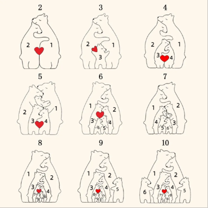 Muttertag Geschenk Personalisiertes Holz Bärenfamilien Name Puzzle Wohnkultur Andenken Geschenk