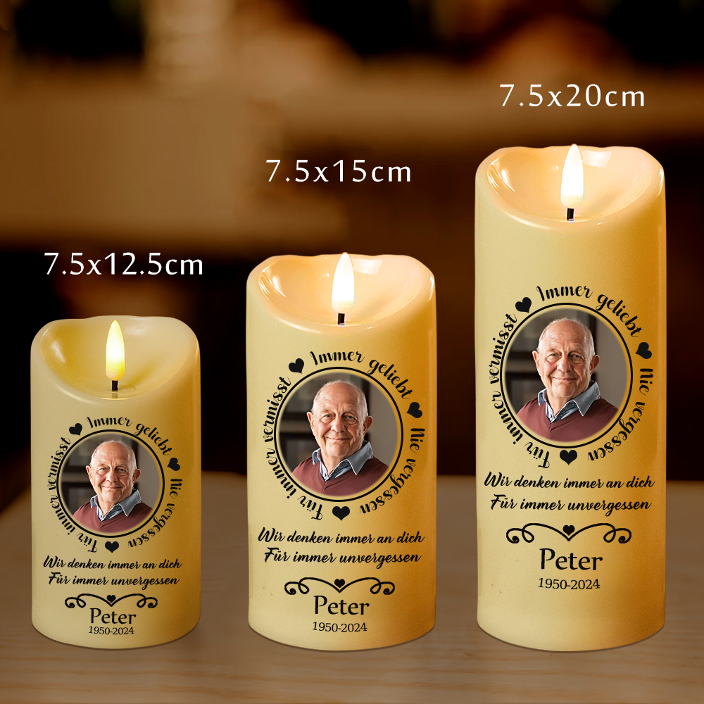 Personalisierte 3D Foto LED Kerzen für den Verlust eines geliebten Menschen Trauergeschenk Muttertagsgeschenk