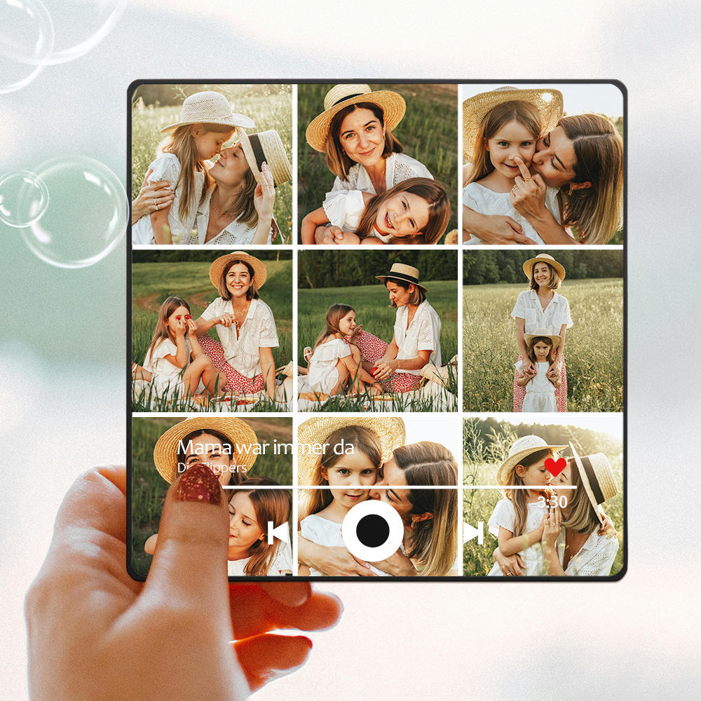 Personalisierter Musik Foto Kühlschrankmagnet Zum Muttertag Mit Wunschbildern Und Ganzem Lied Abspielbar