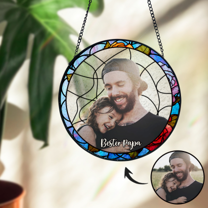 Personalisierter Foto Buntglas Fensteranhänger Sonnenfänger Zum Muttertagsgeschenk Weihnachtsgeschenk