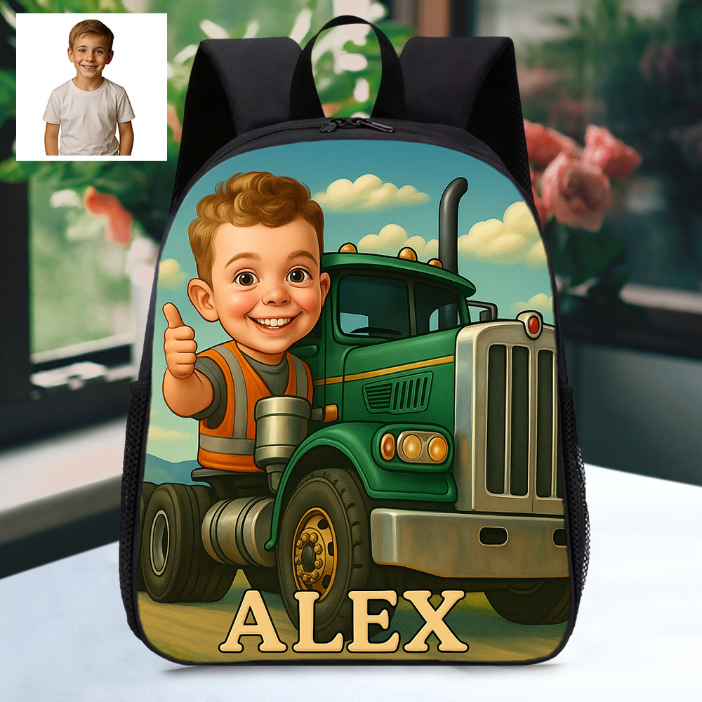 Personalisierter Kinder Rucksack Mit Name Und Foto Cartoon Individueller Schulranzen Zum Schulanfang Geschenk