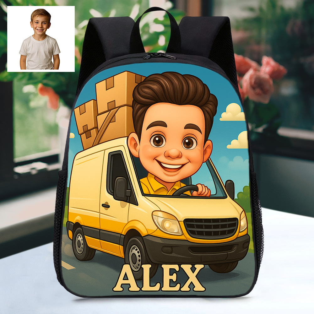 Personalisierter Kinder Rucksack Mit Name Und Foto Cartoon Individueller Schulranzen Zum Schulanfang Geschenk