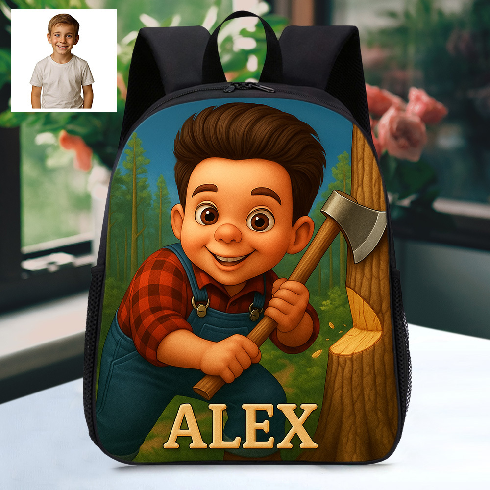 Personalisierter Kinder Rucksack Mit Name Und Foto Cartoon Individueller Schulranzen Zum Schulanfang Geschenk