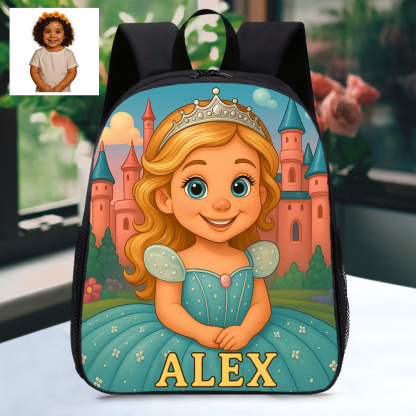 Personalisierter Kinder Rucksack Mit Foto Und Name Cartoon Portrait Schulranzen Back To School Geschenk Für Mädchen