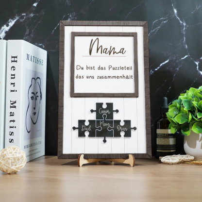Personalisierte Namens Holzpuzzle Maßgeschneiderte Schilderrahmen Muttertagsgeschenke
