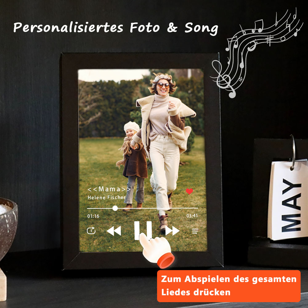 Personalisierbarer Musikfoto Rahmen mit vollständiger Songwiedergabe für Mama