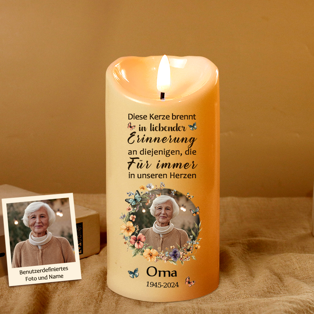 Personalisierte 3D Foto LED Kerzen für den Verlust eines geliebten Menschen Trauergeschenk Muttertagsgeschenk
