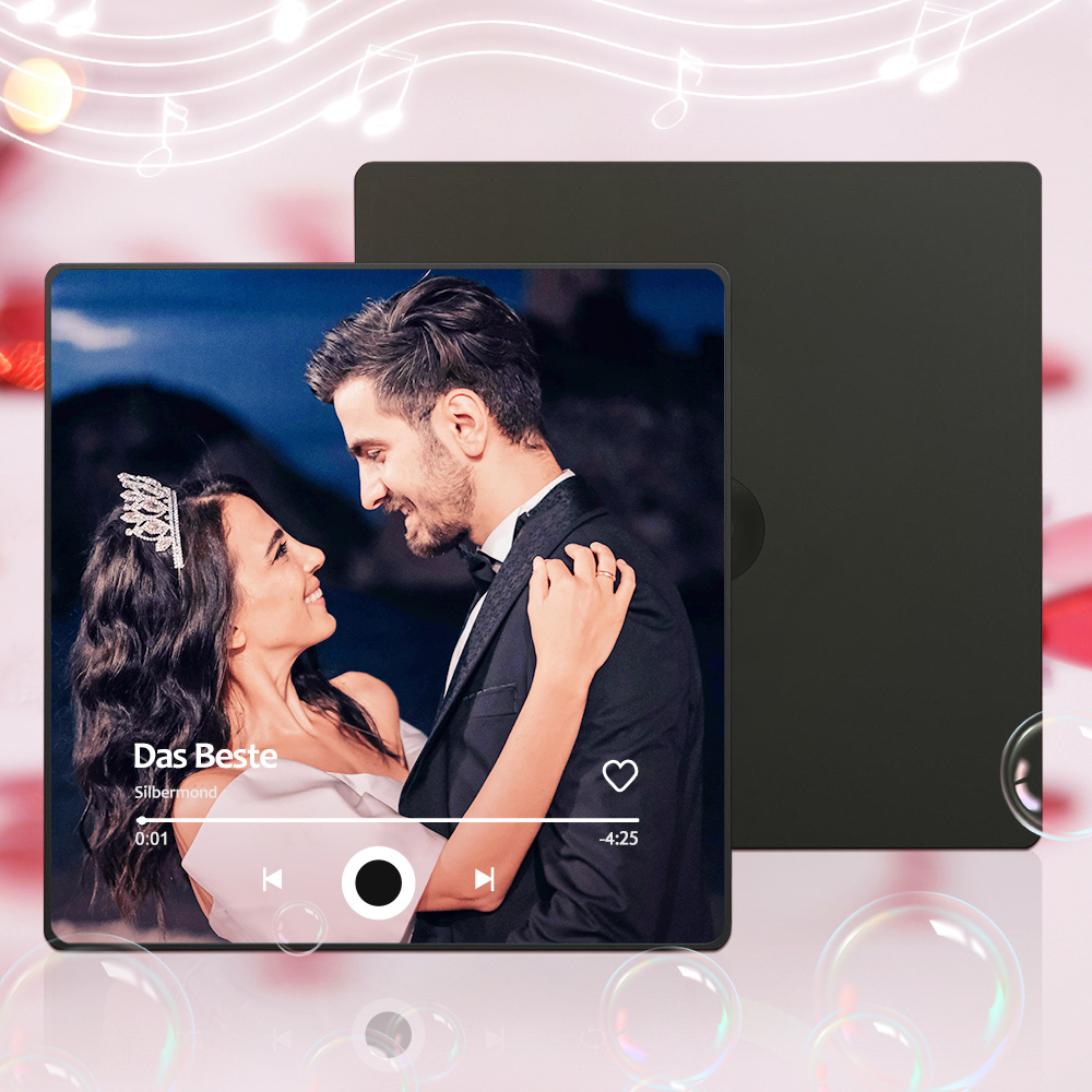 Personalisierter Kühlschrankmagnet mit Foto und Liebessong zum direkten Abspielen