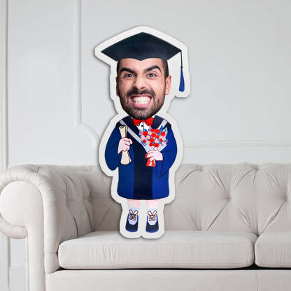 Personalisierte Abschlusskissen Mit Foto Im Talar Gesichtskissen Als Graduation Geschenk Für Sohn Oder Tochter