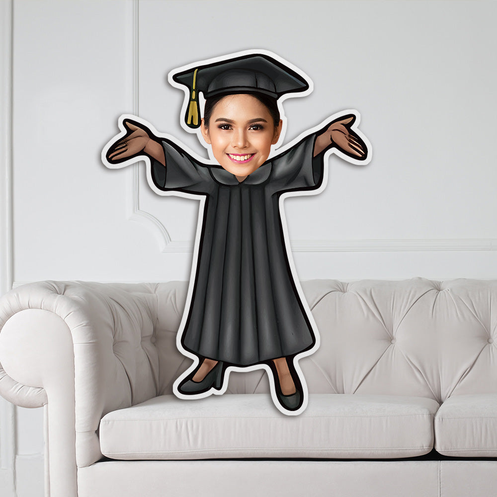 Graduation Geschenk Für Sohn Oder Tochter Abschlusskissen Mit Foto Im Talar Personalisierte Gesichtskissen