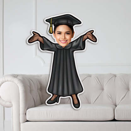 Graduation Geschenk Für Sohn Oder Tochter Abschlusskissen Mit Foto Im Talar Personalisierte Gesichtskissen