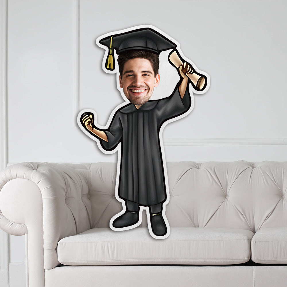 Graduation Geschenk Für Sohn Oder Tochter Abschlusskissen Mit Foto Im Talar Personalisierte Gesichtskissen