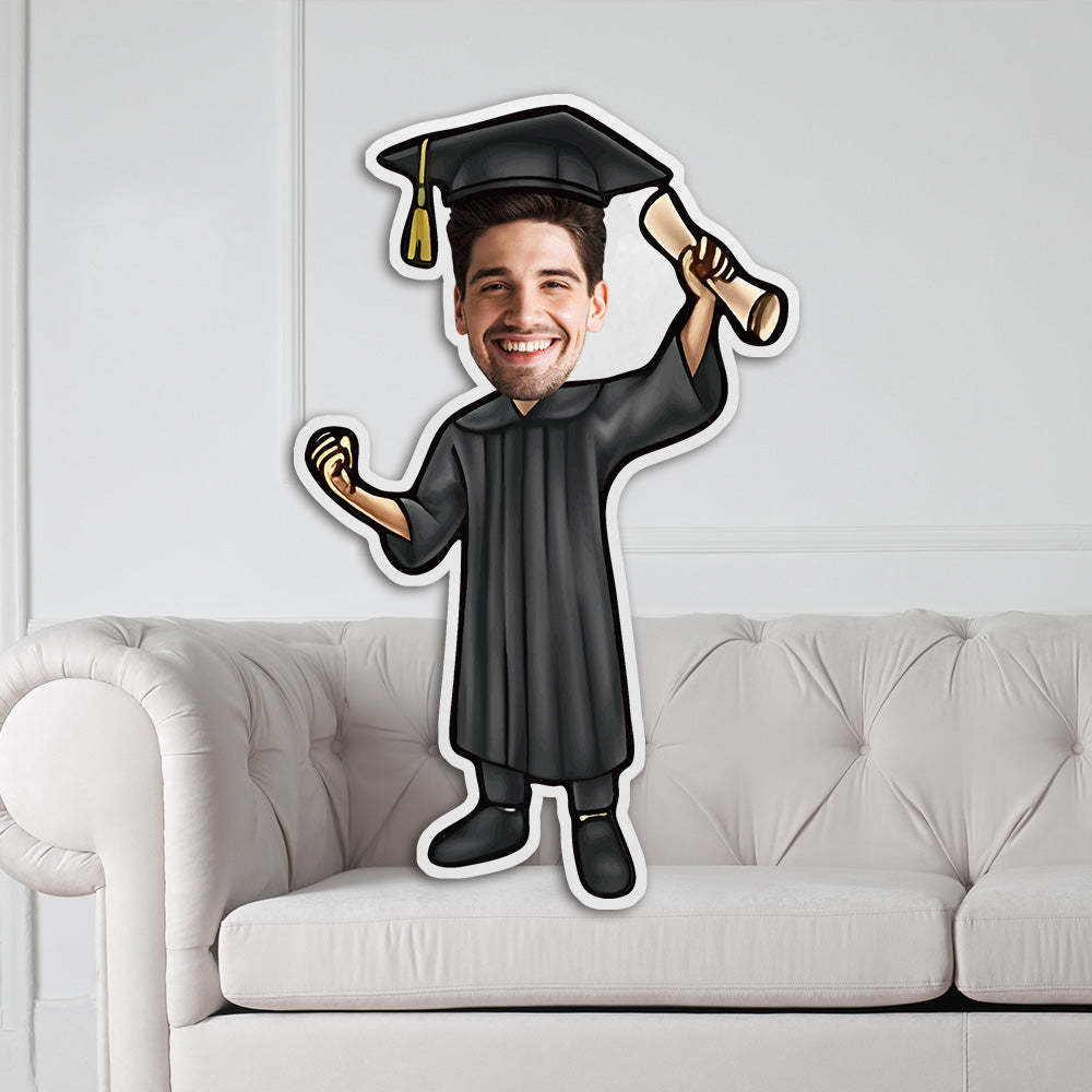 Graduation Geschenk Für Sohn Oder Tochter Abschlusskissen Mit Foto Im Talar Personalisierte Gesichtskissen