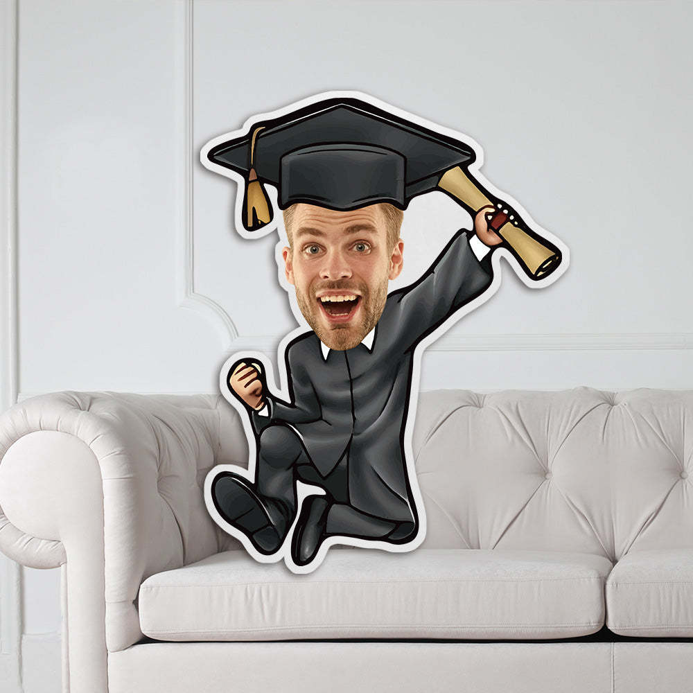 Graduation Geschenk Für Sohn Oder Tochter Abschlusskissen Mit Foto Im Talar Personalisierte Gesichtskissen