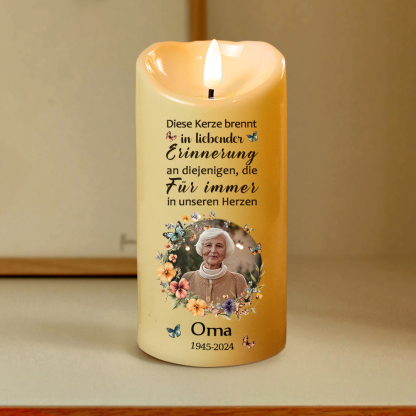 Personalisierte 3D Foto LED Kerzen für den Verlust eines geliebten Menschen Trauergeschenk Muttertagsgeschenk