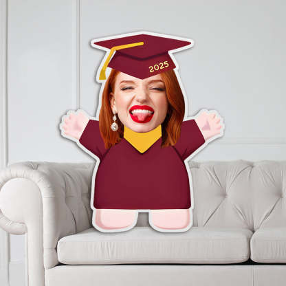 Personalisierte Abschluss Kissen Mit Foto Im Talar Absolventen Gesichtskissen Graduation Geschenk