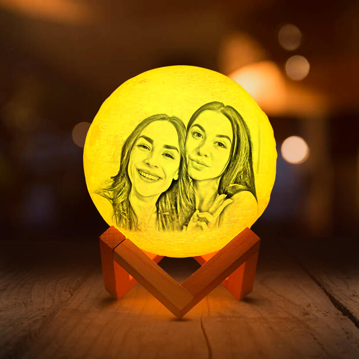 Personalisierte Mondlampe mit Foto 3D Gravierte Mondlicht